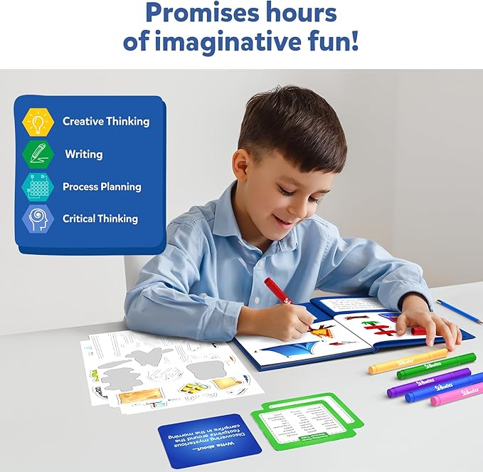 Skillmatics Storybook Art Kit - Create Adventure Stories, DIY Craft & Writing Kit with 300+ Stickers, Scrapbooking & Journal Activity, Gifts for Kids Ages 5, 6, 7, 8, 9, 10