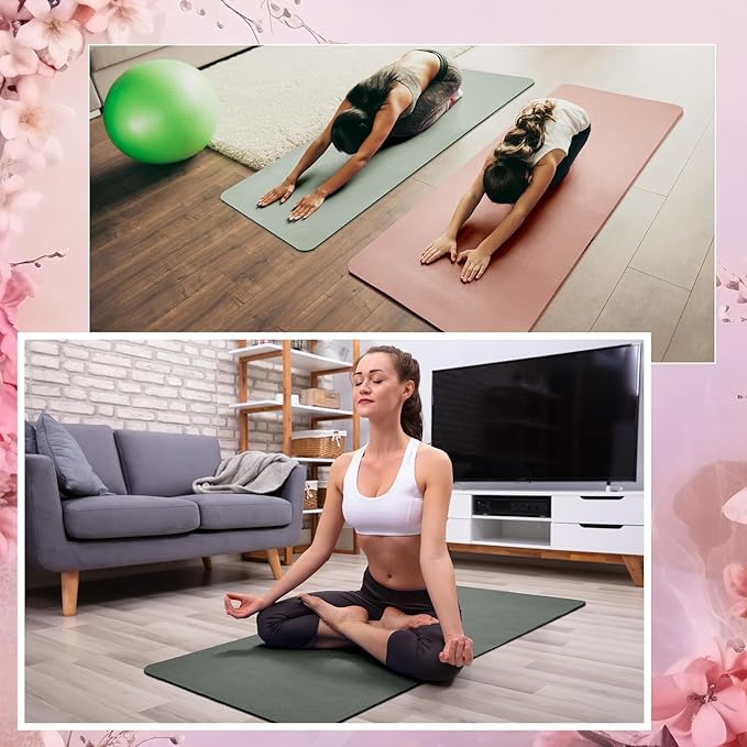 Timgle 6 Pack Yoga Mats Bulk Non Slip Exercise Yoga Mat Thick Anti Slip Tear Resistant Sports Gym for Fitness Stretching Home Workout and Studio