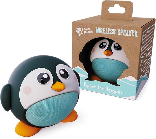 Kids Bluetooth Speaker Boys and Girls with Microphone, Mini Bluetooth Speaker Portable Wireless, 60 Day Battery, for Home, Outdoor and Travel, Works with iPhone and Android – Pepper Penguin