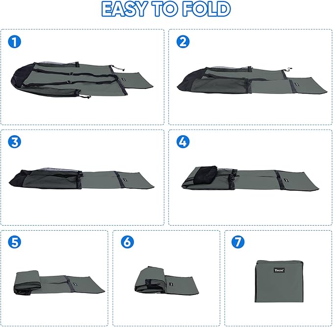 BALEINE 150L Laundry Bag Backpack, 900D Oxford Fabric Large Travel Laundry Bags with Shoulder Straps and 2 Mesh Pockets for College Dorm, Apartment, Laundromat (Dark Grey, 150L)