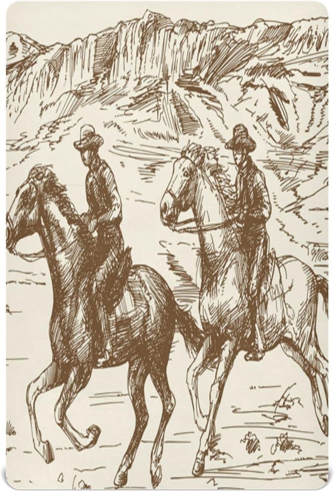 Western Desert Cowboy Crib Sheets for Boys and Girls, Fitted Baby Crib Sheets Soft and Breathable Mini Crib Sheets 52 X 28 Inches