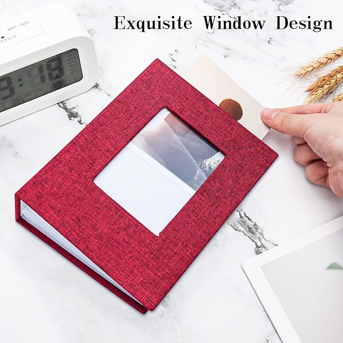 Vienrose Photo Album 4x6 100 Pages Photos Linen Cover Picture Book with Front Window for Baby Wedding Children