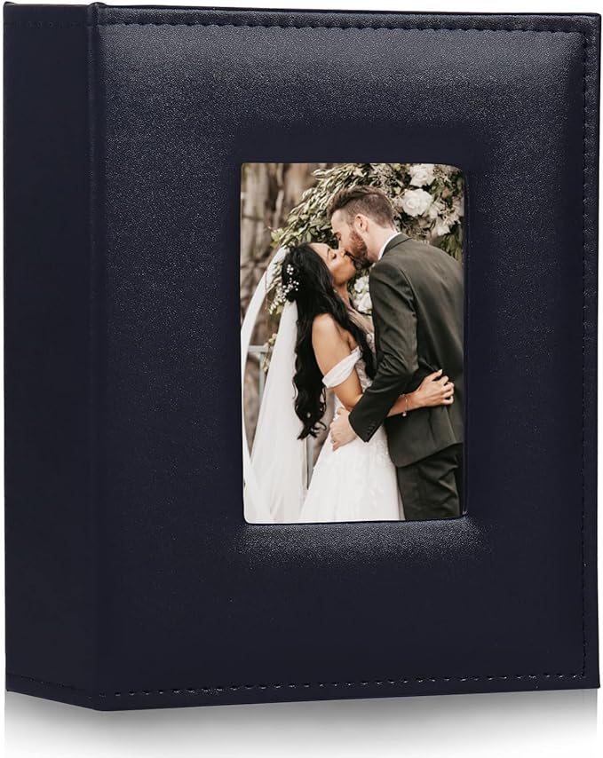 RECUTMS Adventure Photo Album, Blue, 6x4, 200 Photo Slots, Premium Leather Cover, Sleeves, Personalized, Suitable for Birthdays, Weddings, Parties