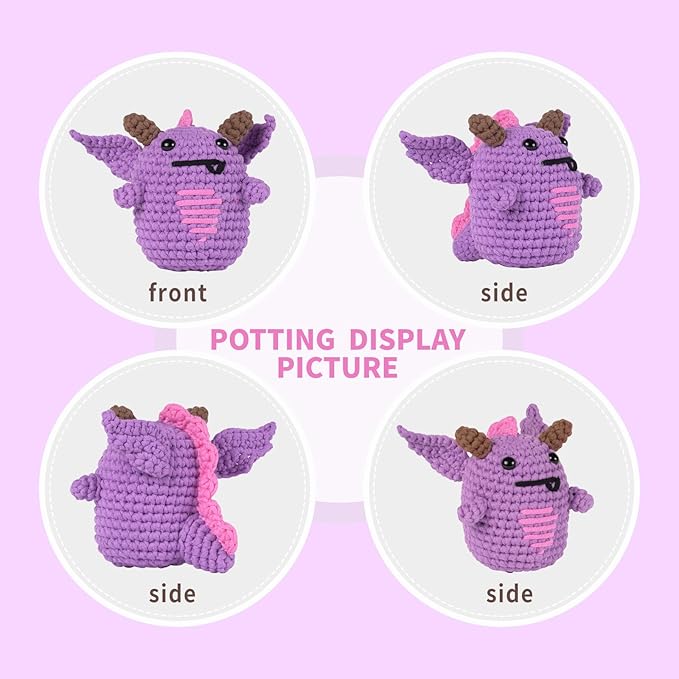 Utook Halloween Crochet Kit for Beginners，Crochet Starter Kits,Crochet Kits for Beginners Adults and Children, with Instructional Videos and Paper Tutorials, Holiday Gifts (Little Devil)