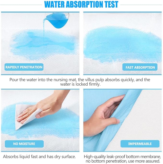 Disposable Changing Pad Pack of 50 Baby Incontinence Pad Diaper Changing Pads UnderPads Ultra Soft Super Absorbent Waterproof Mat 13 x18 in