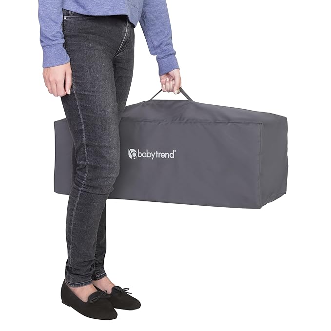 Baby Trend Nursery Den Playard with Snooze Pod and Flip Over Changer, Diamond Sage