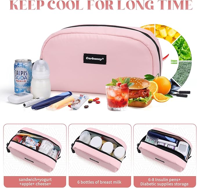 Small Cooler Bag Freezable Lunch Bag for Work School Travel,Leak-proof Small Lunch Bag,Small Insulated Bag For Kids/Adults,Freezer Lunch Bags,Freezable Snack Bag,Mini Lunch Bag 9.8x5.5x4 inches