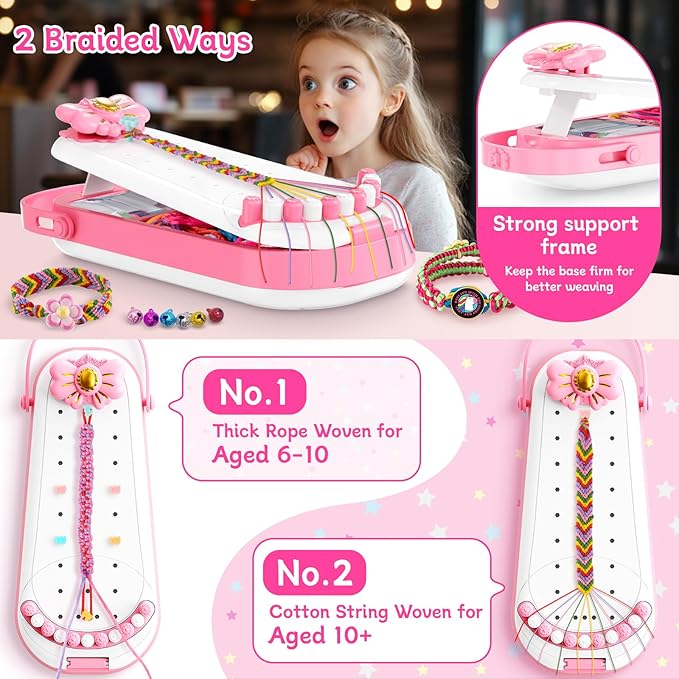 Friendship Bracelet Making Kit for Girls-DIY Bracelets Maker Art & Craft Kits for Kids-Jewelry String Braiding Set Toys for Age 6 7 8 9 10 11 12 Year Old Girl Advent Calendar Christmas Birthday Gifts