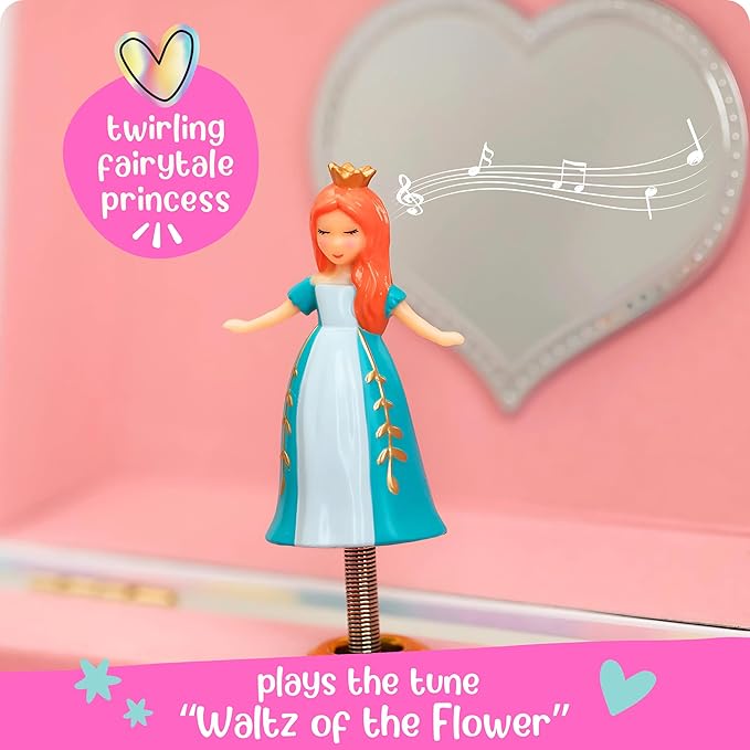 Musical Princess Kids Jewelry Box - Girls Jewelry Box with Mirror, Princess Gifts for Little Girls, Unicorn Toys for Girls Age 4-6