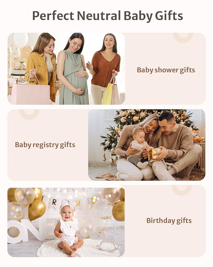 Blissful Diary Baby Play Gym & Activity Mat, 5 Developmental Zones Wooden Tummy Time Mat with 5 Detachable Sensory Toys for Motor Skills & Sensory Development, Baby Essentials Shower Gift