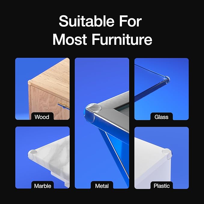 UXU Corner Protector for Baby, Protectors Guards - Furniture Corner Guard & Edge Safety Bumpers - Baby Proof & Cushion to Cover Sharp Furniture & Table Edges - Clear and Transparent - (Pack of 24)