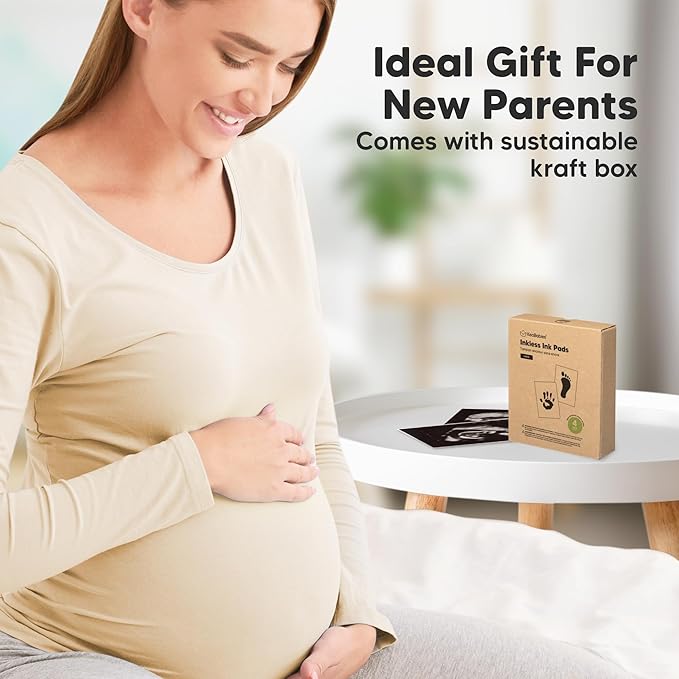 4-Pack Inkless Baby Hand and Footprint Kit - Mess Free Ink Pad for Newborn Keepsake, Dog Nose & Paw Print Kit, Clean Touch Ink Pad for Baby Hand & Footprints, Ideal New Mom Gifts (Midnights,L)