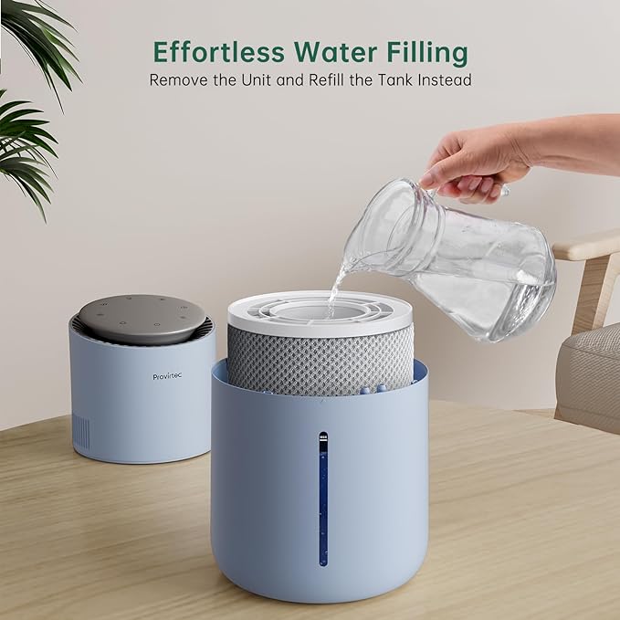 MistFree Smart Humidifier for Bedroom, Evaporative Humidifier No White Dust, Auto Humidity & APP Control, 3L Water Tank Easy to Clean, Sleep Mode, Timing, Humidifiers for Nursery/Baby(Blue)