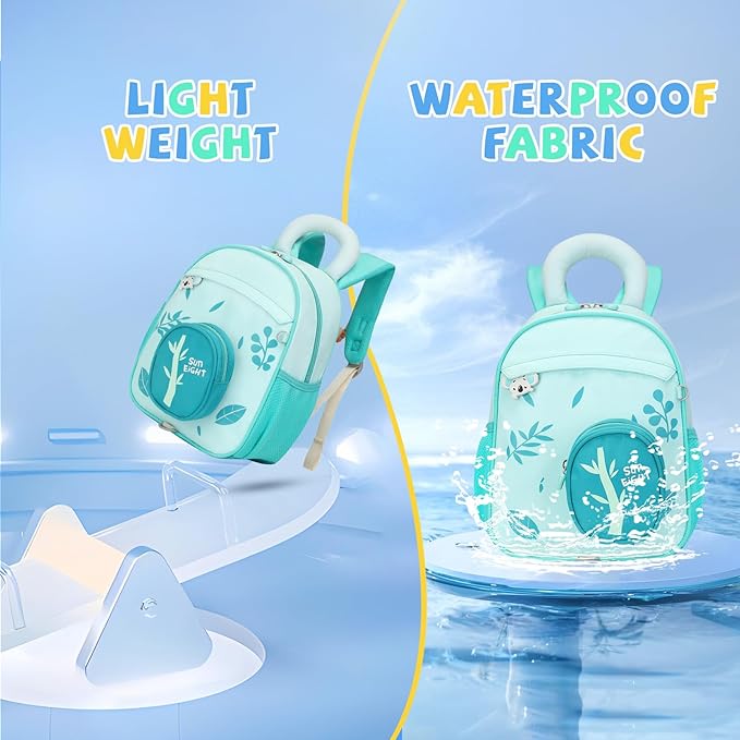 SUN EIGHT Kids Backpack with Plush Toy – Cute & Durable School Bag for Toddlers and Kindergarten