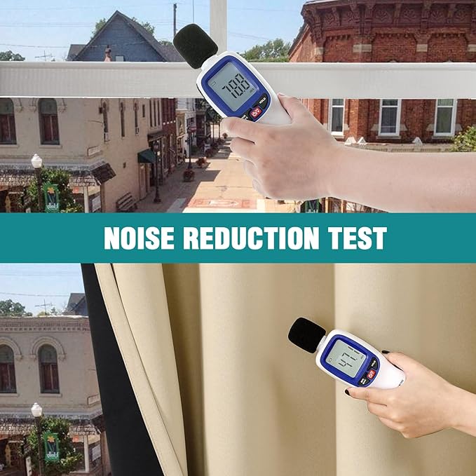 ChrisDowa 100% Blackout Curtains for Bedroom with Black Liner, 2 Thick Layers Total Blackout Thermal Insulated Grommet Small Window Curtains 2 Panels Set (Beige, 42 x 45 Inch)