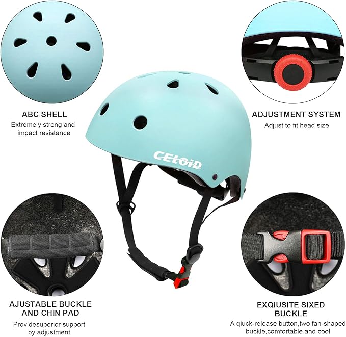 Kids Bike Helmet,Toddler Skateboard Helmets for Ages 2-3-5-8-14 Years Boys Girls，Adjustable Multi-Sport Bicycle Skateboarding Football Roller Skating Scooter Rollerblade Balance Bike Helmet
