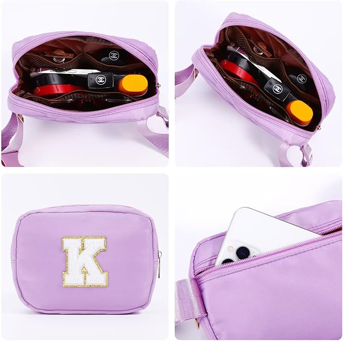 YOOLIFE Birthday Gifts for 4 5 6 7 8 9 10 11 12 13 14 Year Old Girls - Initial Fanny Pack Belt Bag Purse for Girls Teens Daughter Sister Niece, Personalized Trendy Stuff for Teen Girl Kids | Purple G