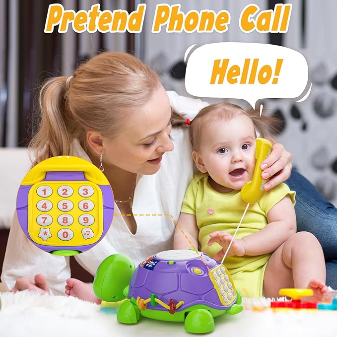 Baby Toys 6-12 Months, Musical Turtle Crawling Tummy Time Development Light up Infant Toys 12-18 Months, Bilingual Educational Boy Girl Gifts Toy for 3-6 4 5 7 8 9-12 Month