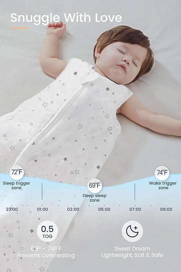 TotAha Toddler Sleep Sack 2T-4T, Soft Wearable Blanket Baby Sleep Bag, Light 0.5 TOG or Medium-weight 1.0 TOG Sleeping Sacks