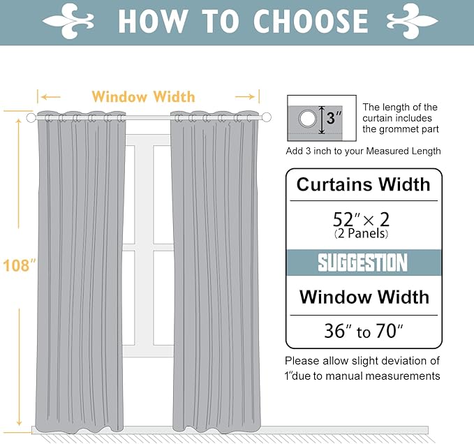 ChrisDowa 100% Blackout Curtains 108 inch Long for Bedroom with Black Liner, 2 Thick Layers Total Blackout Thermal Insulated Grommet Window Curtains 2 Panels Set (Beige, 52 x 108 Inch)