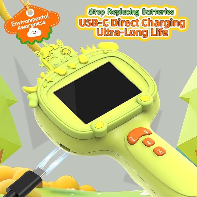 Borescope Snake Camera Endoscope with Light & Flexible Tube for Kids - Educational STEM Science Toy for Boys & Girls Ages 3-10, Birthday for Nature Exploration - Green