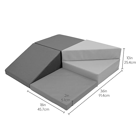 Factory Direct Partners 12366-AS SoftScape Playtime Corkscrew Climber for Infants and Toddlers, Colorful Beginner Soft Foam Structure for Indoor Active Play (5-Piece Set) - Assorted