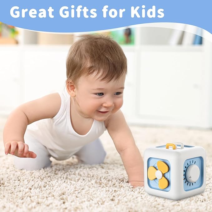 Busy Cube Toys for 1 Year Old, Montessori for 1+ Year Old, Travel Toys for Toddlers 1-3, Learning Fine Motor Skills| Birthday Gifts for 12 Months +