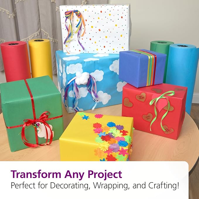 Colorations Dual Surface Paper Roll, Bright Green, 36" x 1000', Textured Paper, Classroom Craft & Art Supplies, Bulletin Board, Gift Wrapping, Chalkboard Wallpaper