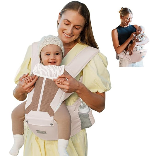 Baby Carrier Newborn to Toddler, 6-in-1 Baby Carrier, Adjustable Detachable Infant Baby Hip Seat Carrier for 7-50lbs