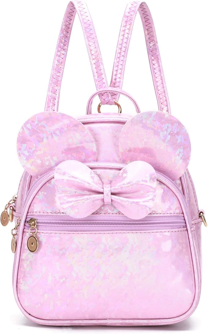 KL928 Girls Bowknot Polka Dot Cute Mini Backpack Small Daypacks Convertible Shoulder Bag Purse for Women