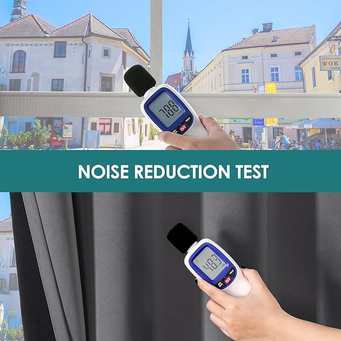 ChrisDowa 100% Blackout Curtains 90 inch Long for Bedroom with Black Liner, 2 Thick Layers Total Blackout Thermal Insulated Grommet Long Window Curtains 2 Panels Set (Grey, 52 x 90 Inch)