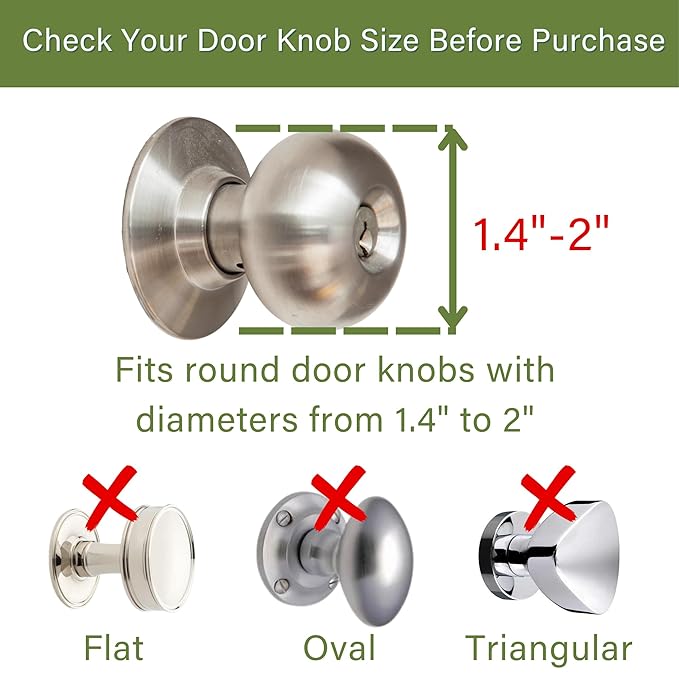 Child Proof Door Knob Covers, Door Knob Safety Cover for Kids, Baby Proof Safety Locks for Doors, 4 Pack/White