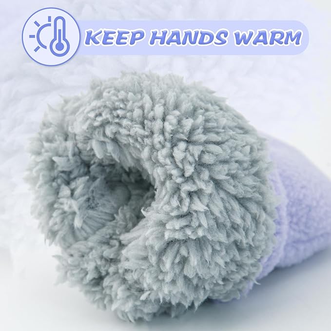 BAVST Baby Toddler Winter Mittens Girls Warm Fleece Lined Gloves Kids Sherpa Lined Mittens for Boys