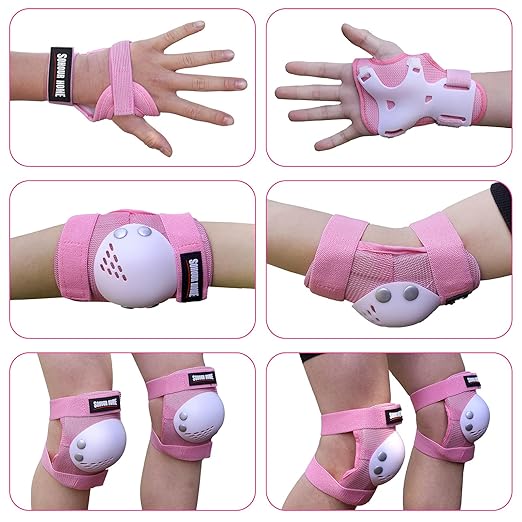 Youth/Kids Knee Pads Elbow Pads Wrist Guards Protective Gear Set for 3-15 Years Child Roller Skates, Skateboard, Cycling, Inline Skating, BMX Bike, Balance Bike, Scooter Riding and Other Outdoor Sports