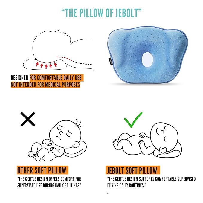 Memory Foam Baby Pillow,Cute Cartoon Soft and Cozy Pillow, Breathable Bedding Set for Infants for Small Boys and Girls