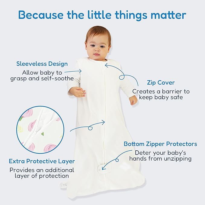 TotAha Sleep Sack 6-12-15 Months 3-Pack,Stretchy,Buttery Soft Swaddle Transition Sleeping Bag,Light Baby Wearable Blanket with 2-Way Safe Zippers for Boys and Girls, 0.5 TOG