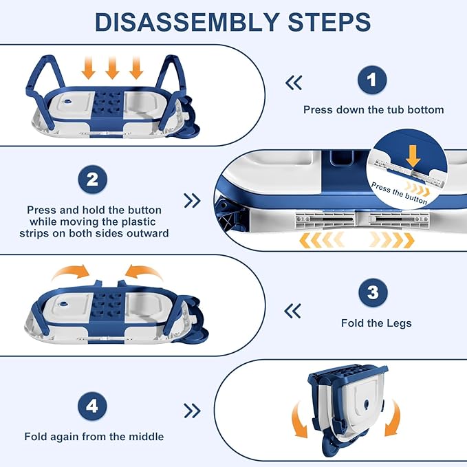 TPN Collapsible Baby Bathtub for Infants to Toddler with Real-time Temp Monitor+Floating Cushion,Foldable Baby Bath Tub Set Applicable 0-36 Month,Perfect Portable Travel Baby Tub for Newborns Boy