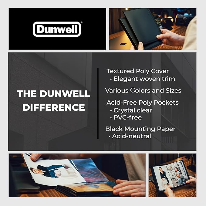 Dunwell Small Photo Album 4x6 (2-Pack, Blue), Mounting Paper, 4 x 6 Photo & Art Portfolio Presentation Book, 24 Pockets Display 48 Pages, Professional Mini Picture Book for Artwork, Postcards