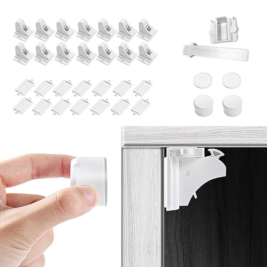 Vmaisi Magnet Cabinet Locks for Babies (14 Locks and 2 Keys)