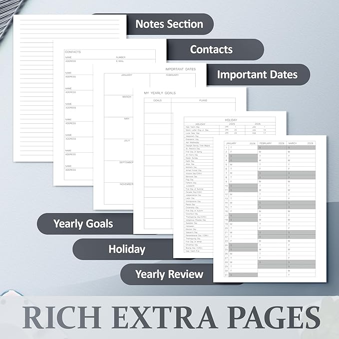 2025-2026 Planner for Women, Lather Weekly & Monthly Organizer, July 2025-June 2026, Hardcover with Gold Foil, Tabs, and Inspirational Pages - Ideal for Professionals, Black