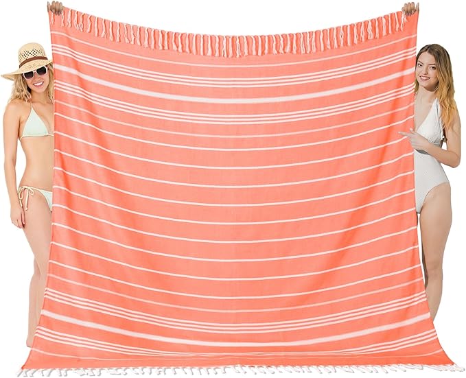 Oversized Turkish Beach Towel Blanket XXL Cotton Sandproof Towels Boho Woven Extra Large Big Sand Free Giant Throw Thick Blankets Huge Quilt XL Picnic Camping Necessities Cloud For Adult Gifts