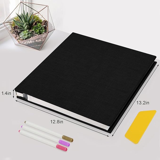 Zesthouse Large 18In Photo Album Self Adhesive 60 Pages, Scrapbook Albums with Sticky Page Holds 10x12 & 8x10 & 5X7 & 4x6 Pictures, DIY Photo Book Ideal Gift for Family Wedding Baby