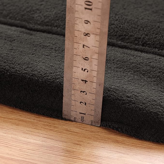 MAXYOYO Black Coral Velvet Area Rug, Thick Japanese Tatami Mat Living Room Carpet with Non-Slip Backing, Large Solid Color Mat for Bedroom Dormitory Yoga, 78 by 158 inch