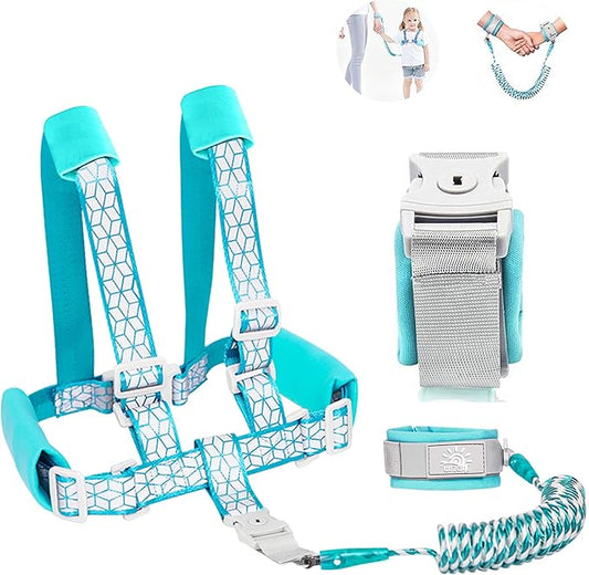 Toddler Leash for Walking, Toddler Safety Harnesses Leashes, Safety Harness with Lock for Kids, Anti Lost Wrist Link for Toddlers ，Upgrade with Reflective Tape Liner（6.5ft）for Kids