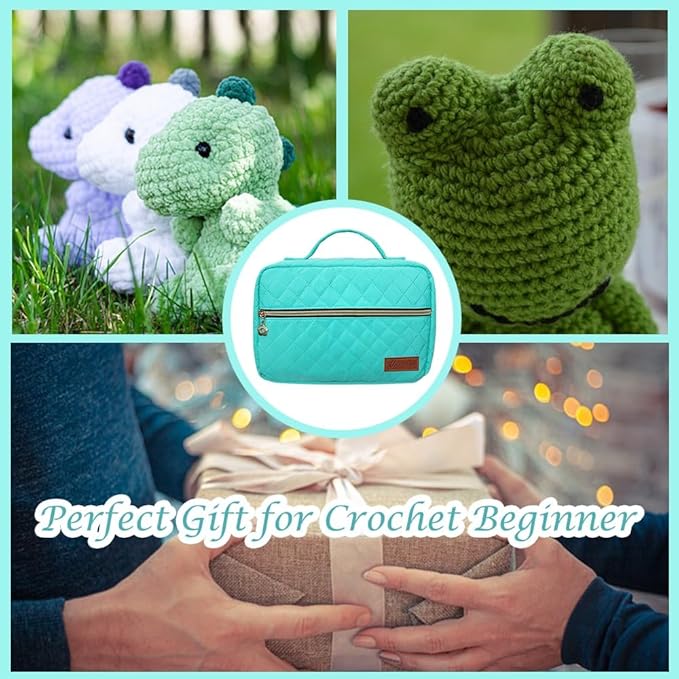Yarniss Crochet Kits for Beginner, All-Inclusive Crochet Kit for Adults with 14 Size Ergonomic Crochet Hooks,12 Crochet Yarns Balls & Crochet Bag