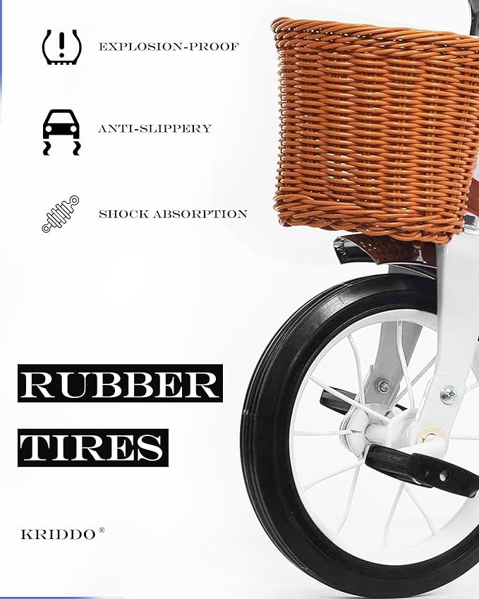 KRIDDO Classic All Metal Toddler Trike, Gift for Boys and Girls Ages 2 to 4 Year Old, Tricycle for 1 to 3 Year Olds, Sturdy Rear Deck, Deluxe Steer and Ergonomics Grip, Indoor and Outdoor, Blue