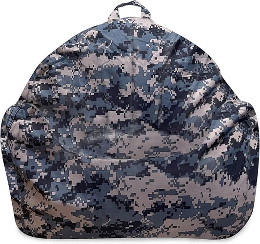 Posh Creations Structured Comfy Bean Bag Chair for Gaming, Reading and Watching TV, Malibu Lounge, Nylon - Camo Digital