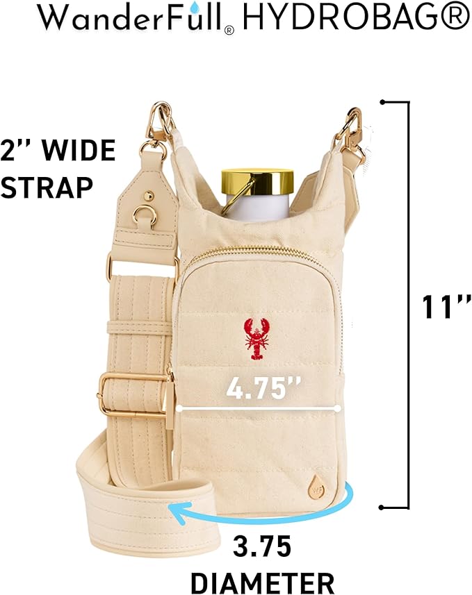 WanderFull® Original HydroBag® Collection, Water Bottle Holder w/Strap & Phone Pocket, Hands-Free Crossbody Water Bottle Bag