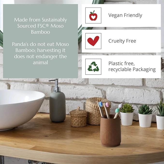 Wild & Stone Organic Baby Bamboo Toothbrushes | 4 Pack | Soft Bristles | 100% Compostable Handle | BPA Free | Vegan Baby Toothbrushes (Baby Blue)