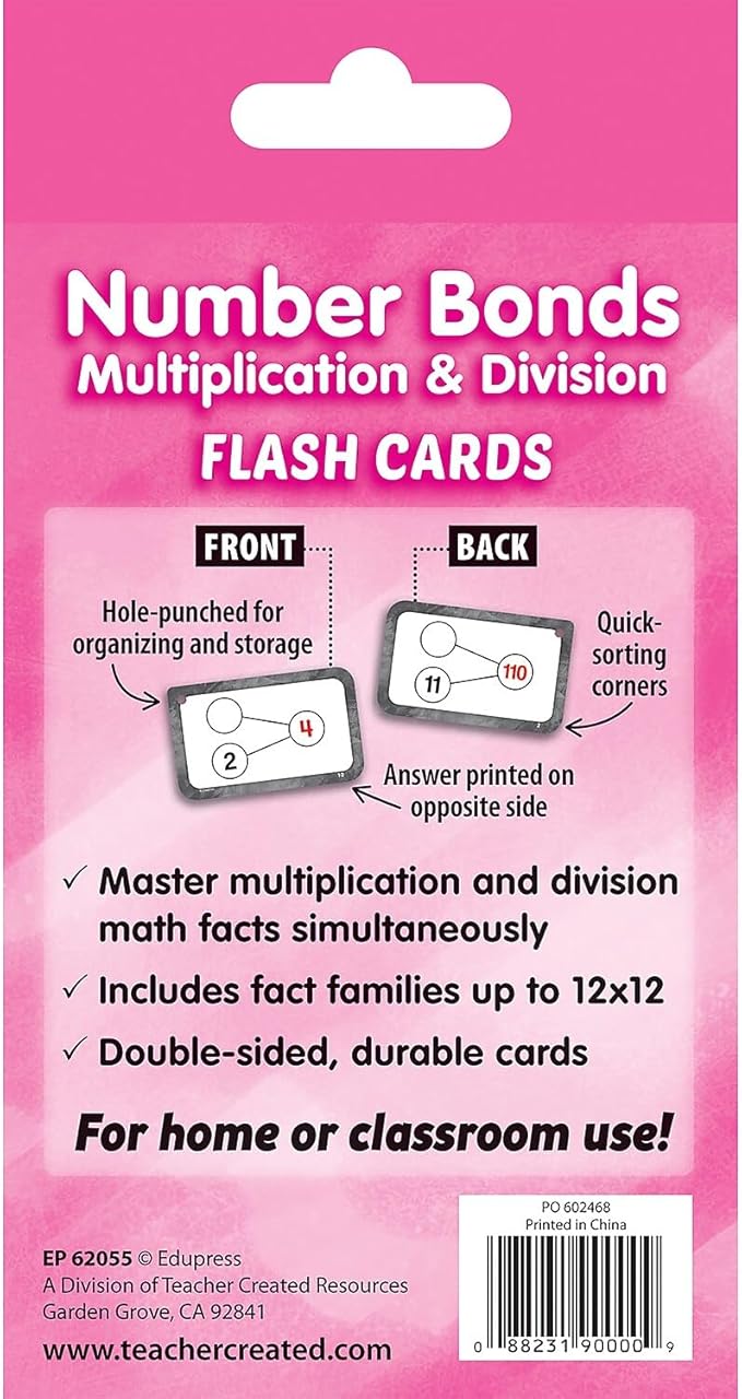 Teacher Created Resources Number Bonds Flash Cards - Multiplication & Division (EP62055) 3-1/8" x 5-1/8"